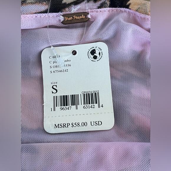 New ~  FREE PEOPLE  ~Avenue Print Tank Top Small ANTHROPOLOGIE Ret $58 - Picture 2 of 8